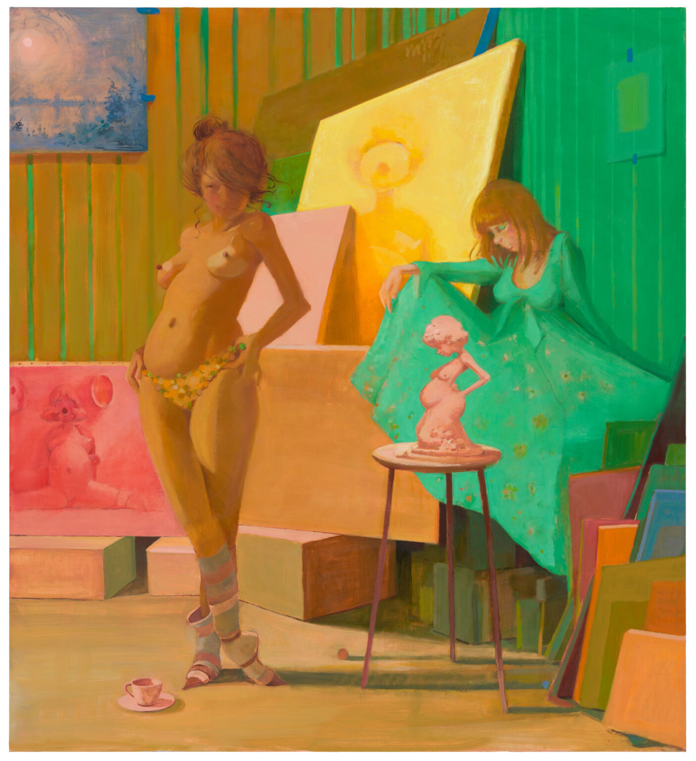 photo of the finished painting by Lisa Yuskavage titled In the Company of Models