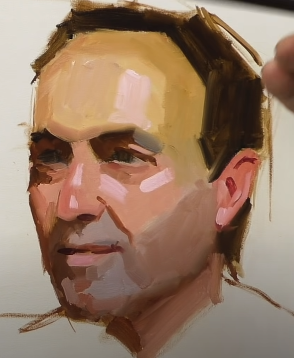 painting showing color zones of the face