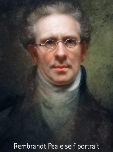 color zones in this self-portrait by Rembrandt Peale