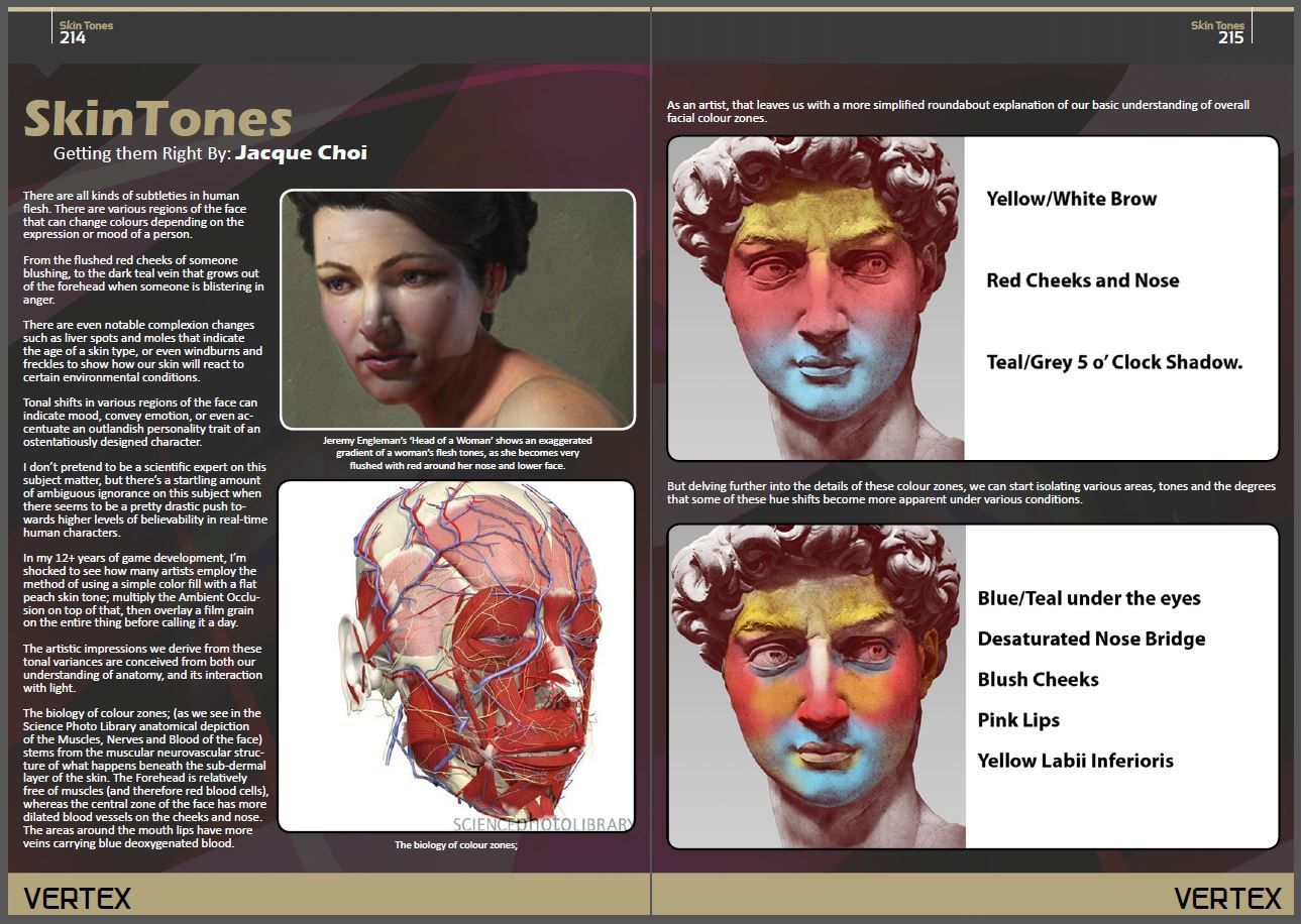 graphic showing color zones of the face