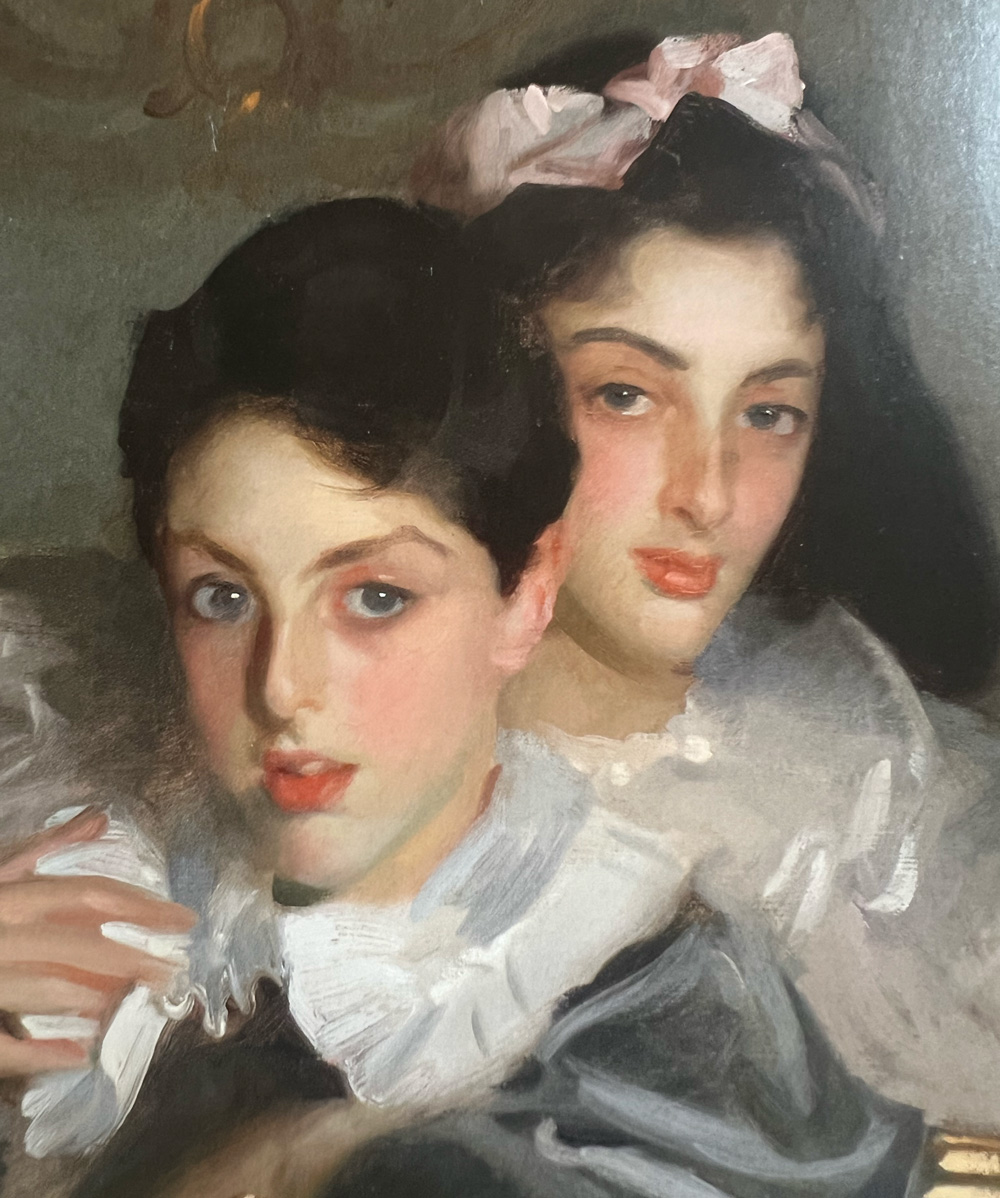 detail of painting John Singer Sargent's application of the color zones of the face theory