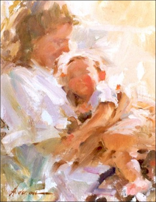 image of a painting with woman and child