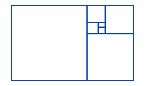 graphic showing phi with squares and rectangles