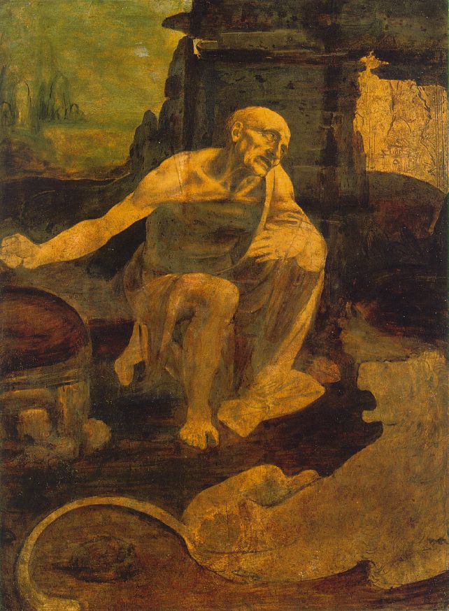Image of Leonardo da Vinci's unfinished painting of St. Jerome