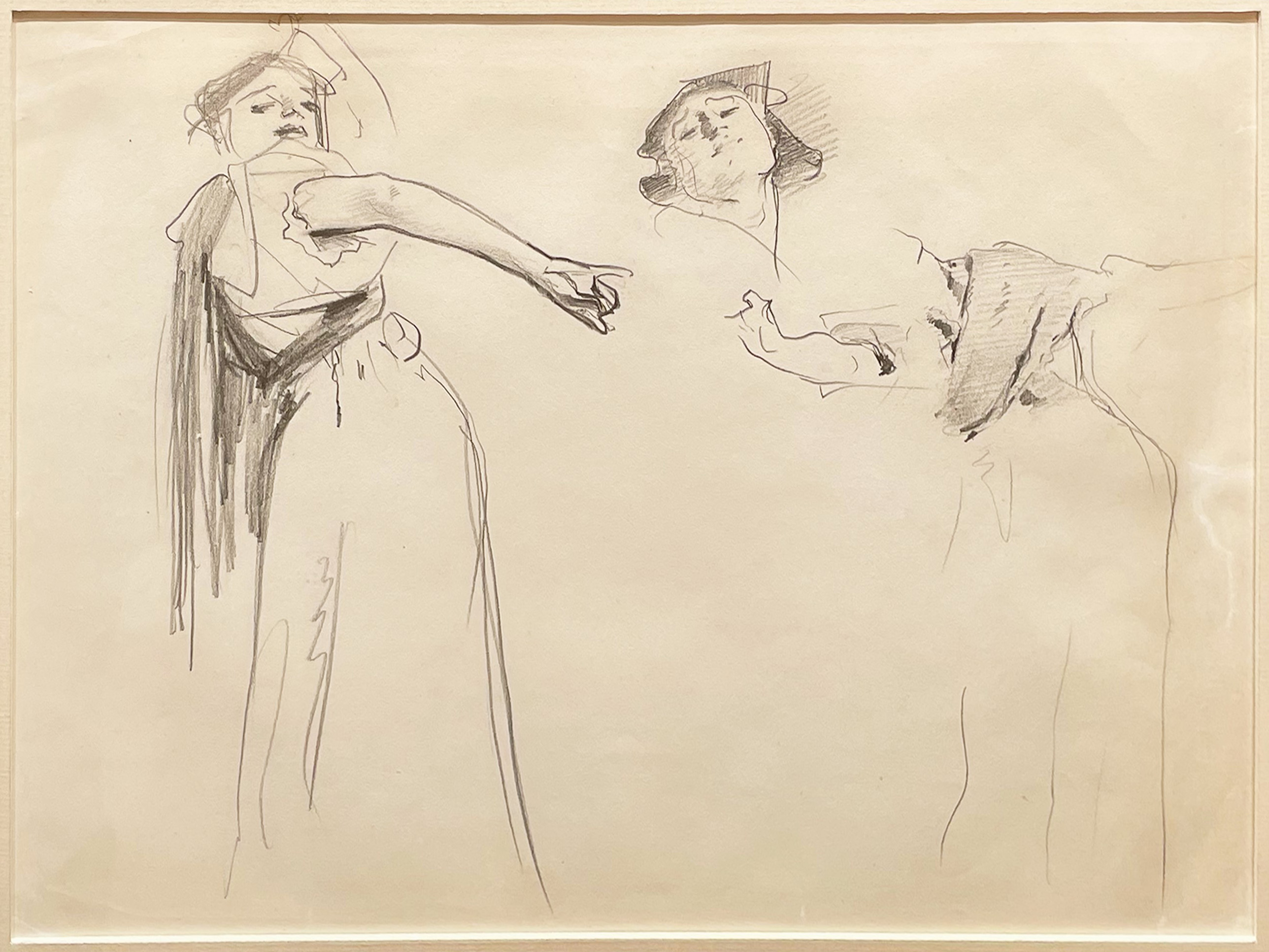 image of a preparatory drawing for the painting El Jaleo