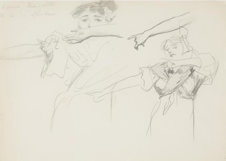 image of a preparatory drawing for the painting El Jaleo